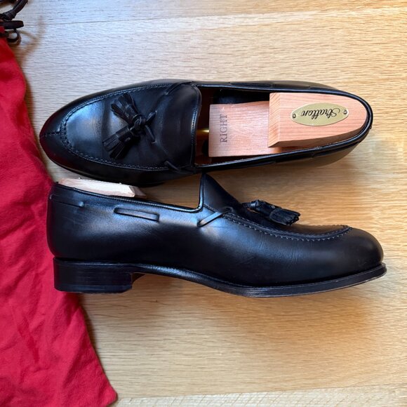 Carmina Shoemakers Black Tassel Leather Loafers 734 Size UK 7.5 EEE / U.S 8.5 main image 11